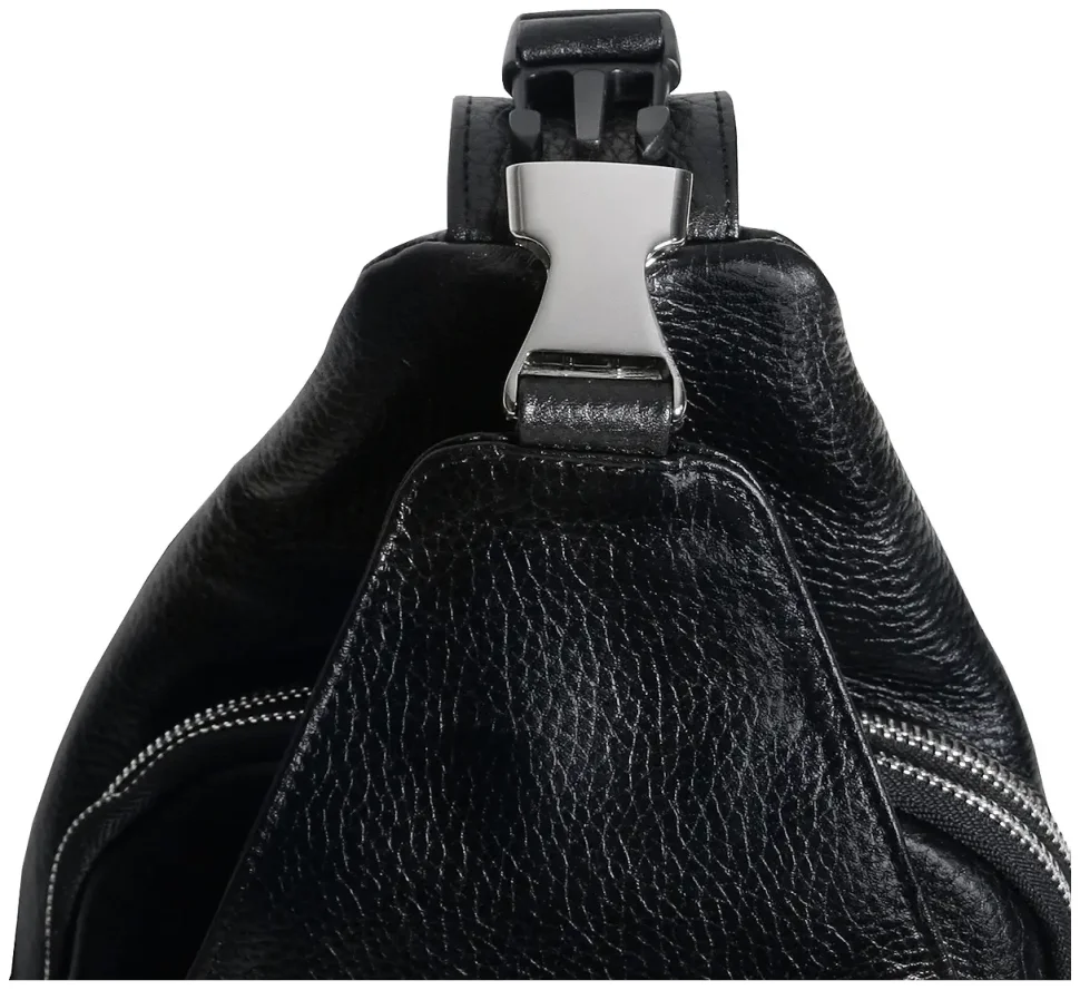 Мужской слинг из фактурной кожи черного цвета Vip Collection 102637 фото №7 Мужской слинг из фактурной кожи черного цвета Vip Collection 102637 modnotak фото №7