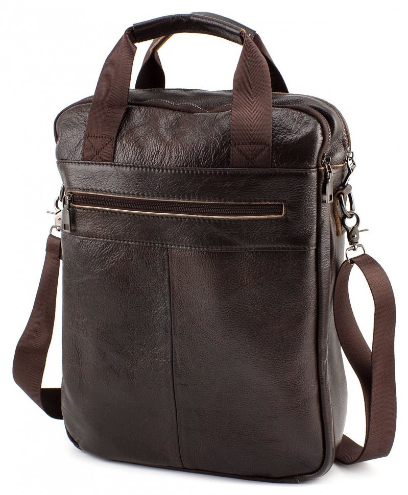 Велика чоловіча сумка з коричневої шкіри Leather Collection (10075)
