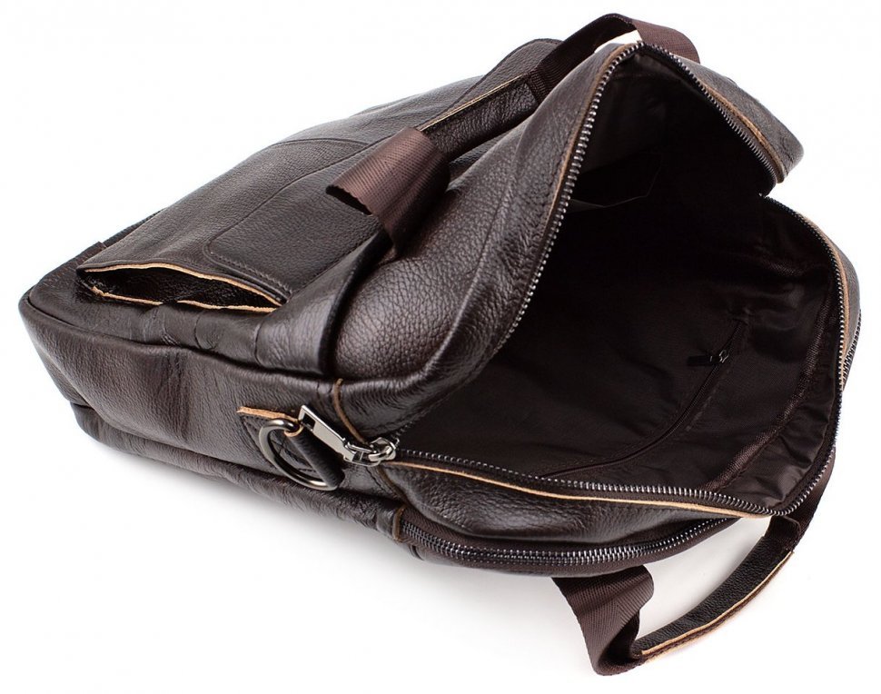 Большая мужская сумка из коричневой кожи Leather Collection (10075)