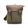 Зеленый городской рюкзак из текстиля с кожаным клапаном TARWA (19923) - 1