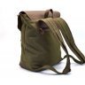 Зеленый городской рюкзак из текстиля с кожаным клапаном TARWA (19923) - 3