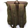 Зеленый городской рюкзак из текстиля с кожаным клапаном TARWA (19923) - 4