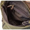 Зеленый городской рюкзак из текстиля с кожаным клапаном TARWA (19923) - 6