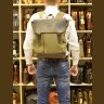 Зеленый городской рюкзак из текстиля с кожаным клапаном TARWA (19923) - 8