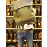 Зеленый городской рюкзак из текстиля с кожаным клапаном TARWA (19923) - 10