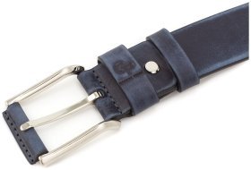 Качественный ремень из натуральной кожи цвета индиго Grande Pelle (43242)