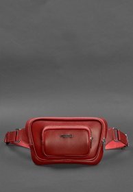 Красная кожаная поясная сумка-трапеция BlankNote (42837)