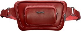 Красная кожаная поясная сумка-трапеция BlankNote (42837)