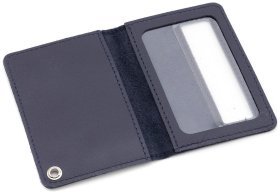 Обложка кожаная для служебного удостоверения Leather Collection 103337 темно-синяя