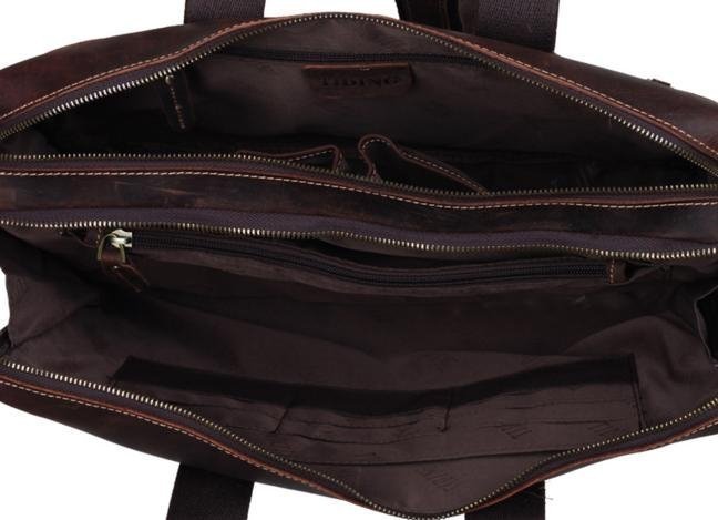Стильная мужская сумка для документов из лошадиной кожи коричневого цвета Tiding Bag (15738)
