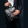 Вертикальна чоловіча сумка з натуральної гладкої шкіри чорного кольору Tiding Bag (15832) - 5