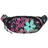 Женская текстильная сумка-бананка черного цвета с цветочным принтом Bagland Bella 53537 - 5