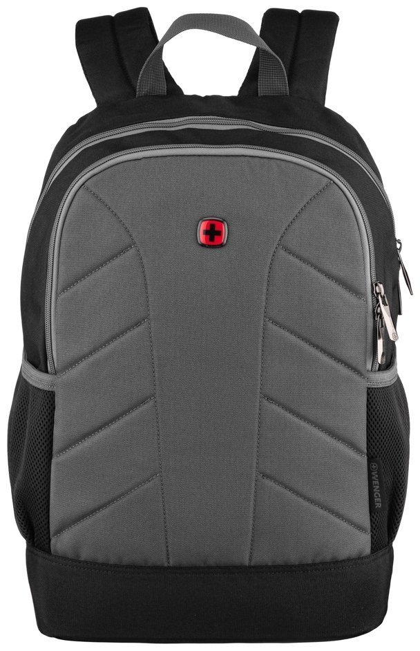 Повседневный мужской рюкзак из прочного полиэстера серого цвета для ноутбука до 16" Wenger Quadma 16" 103637 modnotak фото №4