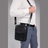 Мужская наплечная сумка-барсетка черного цвета из натуральной кожи Tiding Bag (15912) - 2