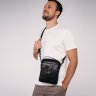 Мужская наплечная сумка-барсетка черного цвета из натуральной кожи Tiding Bag (15912) - 7