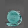 Кожаная круглая сумка бирюзового цвета BlankNote Бон-Бон (12692) - 3