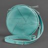 Кожаная круглая сумка бирюзового цвета BlankNote Бон-Бон (12692) - 6