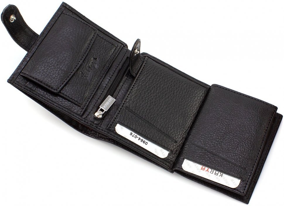 Маленький чоловічий гаманець із натуральної шкіри з тисненням під рептилію KARYA (19828)