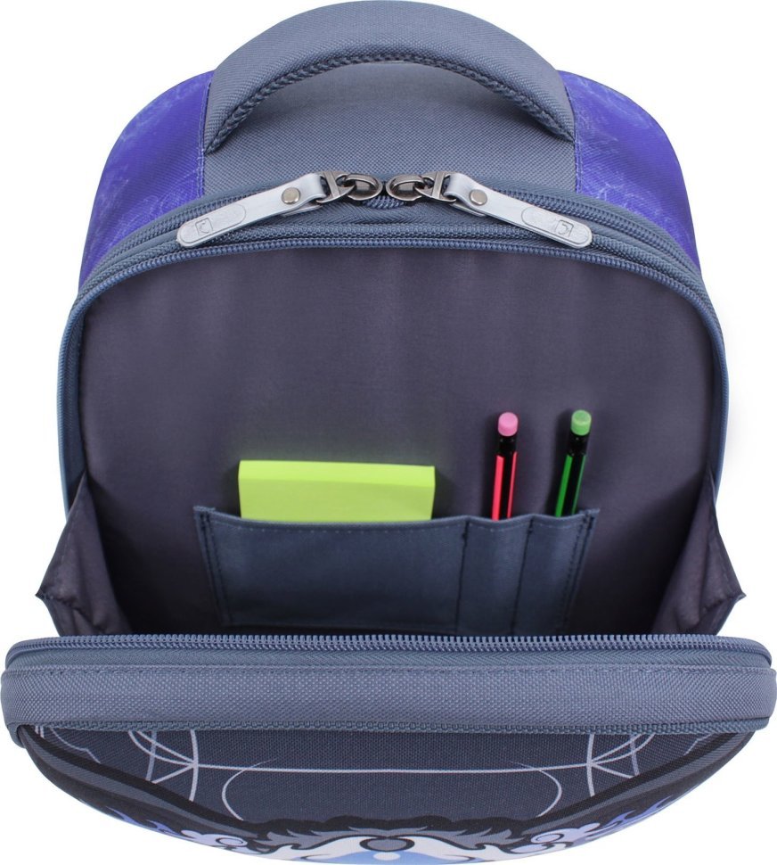 Текстильний шкільний рюкзак сірого кольору на два відділення Bagland (53837)