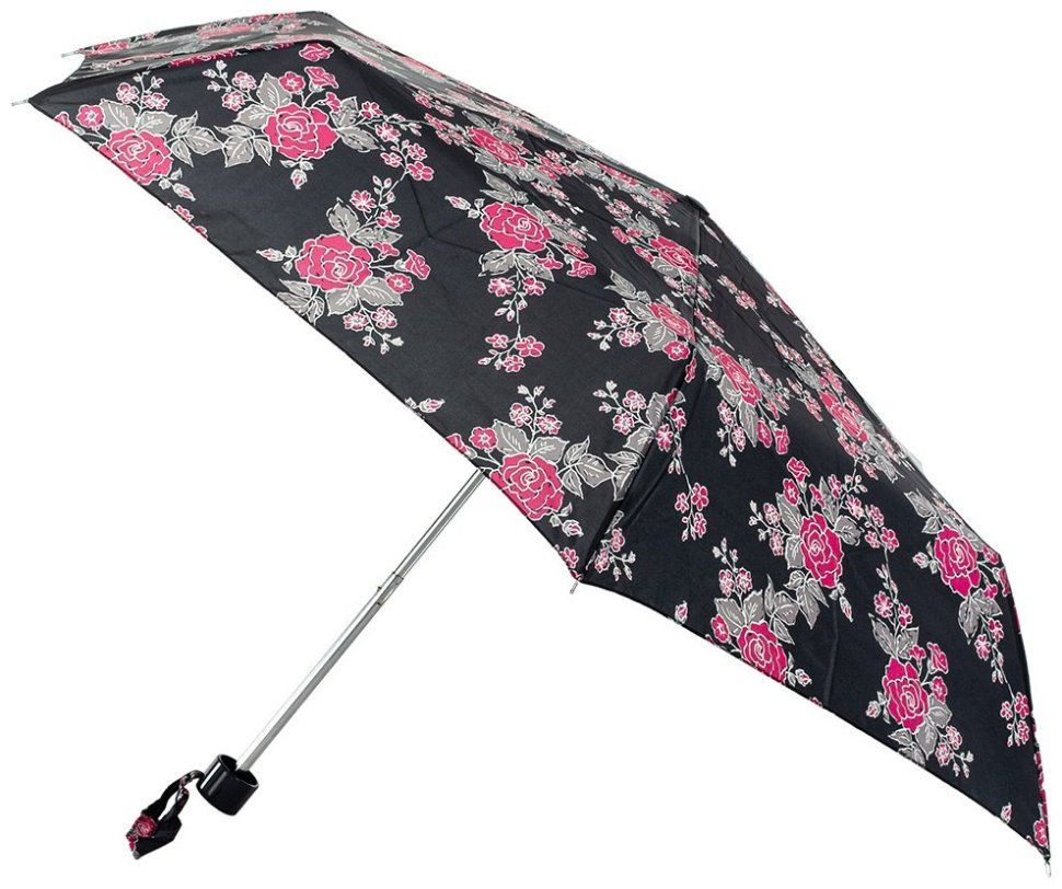 Женский зонт Incognito-4 L412 Floral Sprig (механика, складной, черный с принтом цветка) 93937 modnotak фото №1