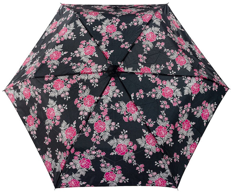 Женский зонт Incognito-4 L412 Floral Sprig (механика, складной, черный с принтом цветка) 93937 modnotak фото №2