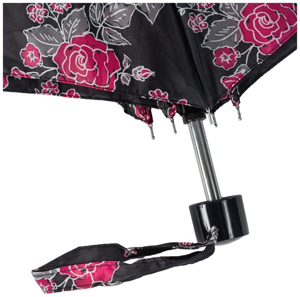 Женский зонт Incognito-4 L412 Floral Sprig (механика, складной, черный с принтом цветка) 93937 modnotak фото №5