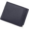 Кожаный зажим темно-синего цвета для купюр и мелочи KARYA (0460-44) - 3