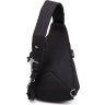 Текстильна сумка через плече чорного кольору на блискавці Vintage (20550) - 2