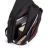 Текстильна сумка через плече чорного кольору на блискавці Vintage (20550) - 4