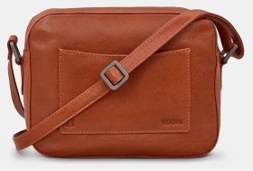 Женская кожаная сумка кросс-боди в коричневом цвете Yoshi Belmont (Великобритания) 94437