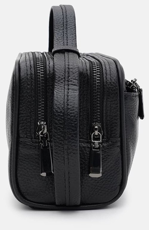 Компактная мужская сумка из натуральной кожи черного цвета Borsa Leather 104537 modnotak фото №4