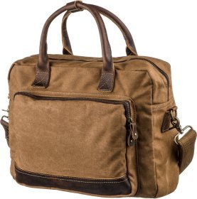 Легка текстильна сумка для ноутбука коричневого кольору Vintage (20118)