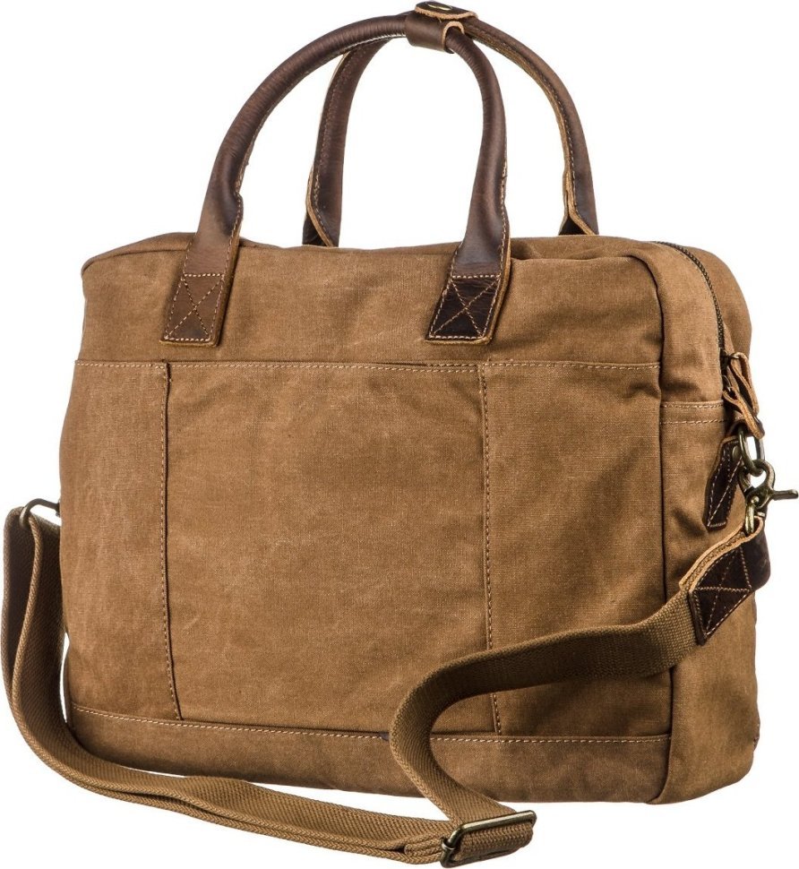 Легкая текстильная сумка для ноутбука коричневого цвета Vintage (20118)