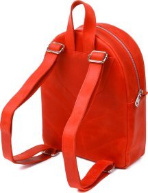 Компактний жіночий рюкзак червоного кольору з натуральної шкіри Shvigel (16312)