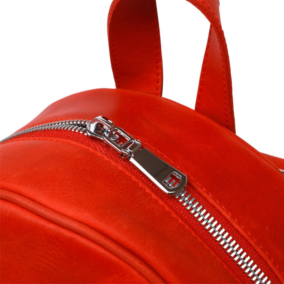 Компактный женский рюкзак красного цвета из натуральной кожи Shvigel (16312)
