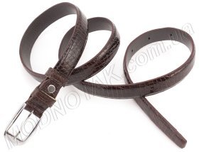 Лаковый узкий ремень с узором Sergio Torri (20021)