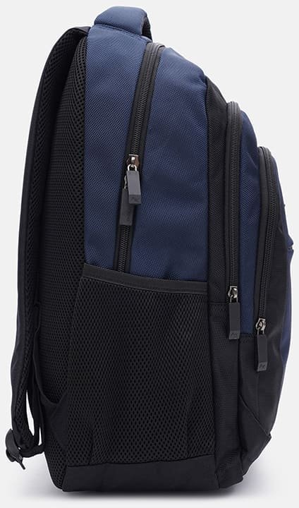 Мужской текстильный рюкзак в черном-синем цвете Aoking (56037)