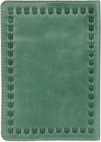 Добротна обкладинка для паспорта з натуральної шкіри зеленого кольору SHVIGEL (2416134)
