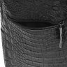 Мужская черная сумка слинг с фактурой под крокодила Borsa Leather (19327) - 7