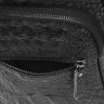 Мужская черная сумка слинг с фактурой под крокодила Borsa Leather (19327) - 8