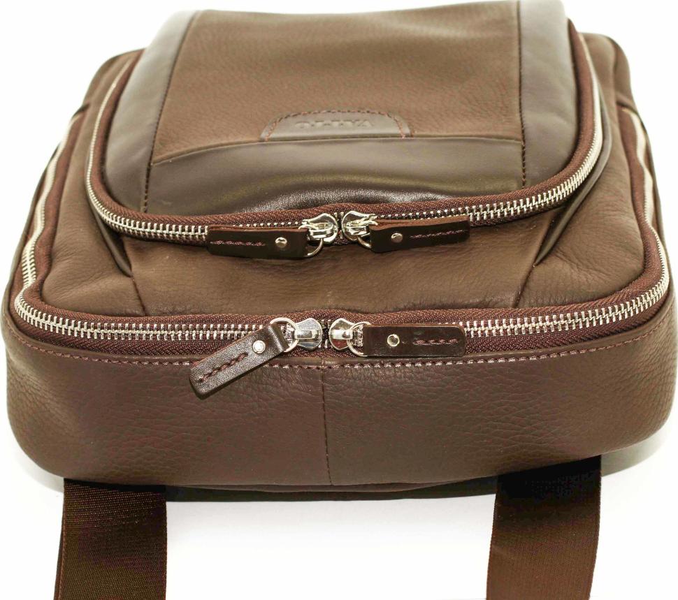 Шкіряний чоловічий рюкзак коричневого кольору VATTO (12078)