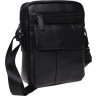 Чоловіча шкіряна сумка-планшет чорного забарвлення на блискавковій застібці Borsa Leather (21327) - 1