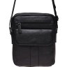 Чоловіча шкіряна сумка-планшет чорного забарвлення на блискавковій застібці Borsa Leather (21327) - 2