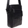 Чоловіча шкіряна сумка-планшет чорного забарвлення на блискавковій застібці Borsa Leather (21327) - 3