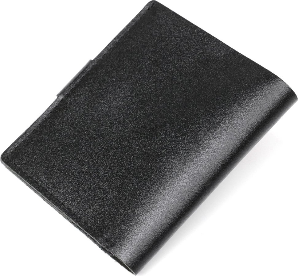 Чоловічий портмоне з натуральної шкіри класичного чорного кольору з монетницею SHVIGEL (2416221)
