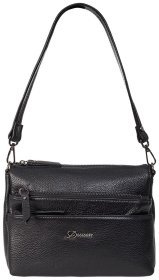 Женская сумка из кожи флотар с 2-мя смеными ремнями Desisan 106937 черного цвета