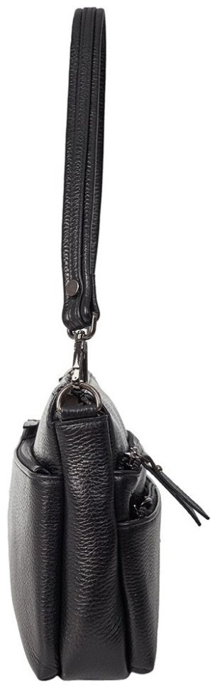Женская сумка из кожи флотар с 2-мя смеными ремнями Desisan 106937 черного цвета modnotak фото №2