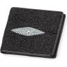 Чорне портмоне компактного розміру з натуральної шкіри морського ската STINGRAY LEATHER (024-18063) - 1