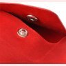 Женская винтажная кожаная косметичка красного цвета на кнопках Shvigel (2416427) - 5