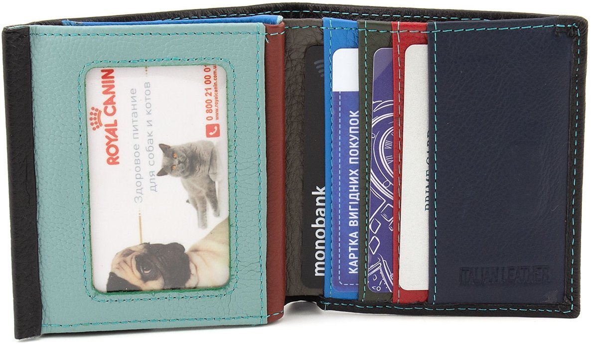 Черный женский кошелек из натуральной кожи на магните ST Leather 1767337